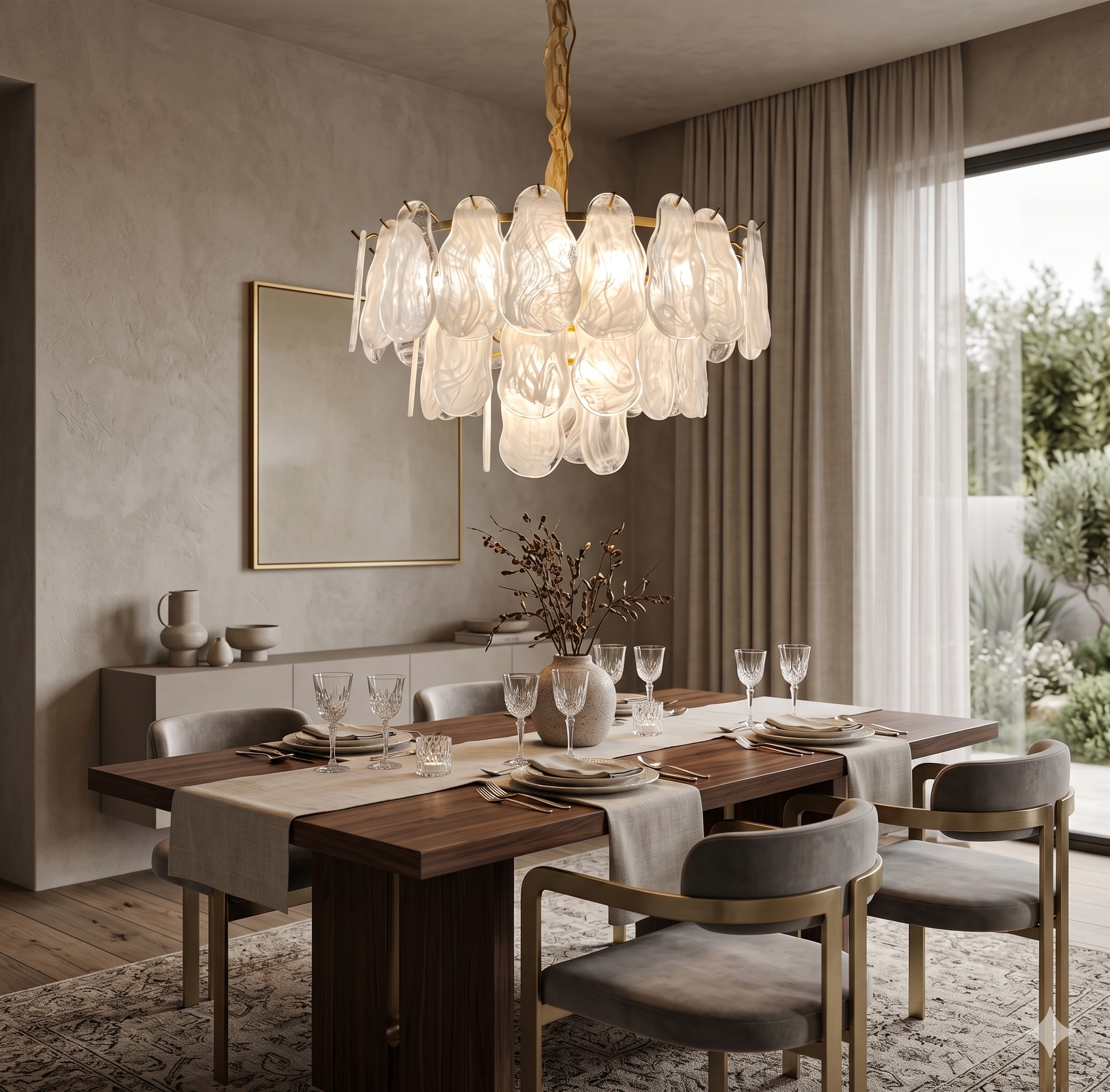 Pendente Pátina 80cm Dourado.