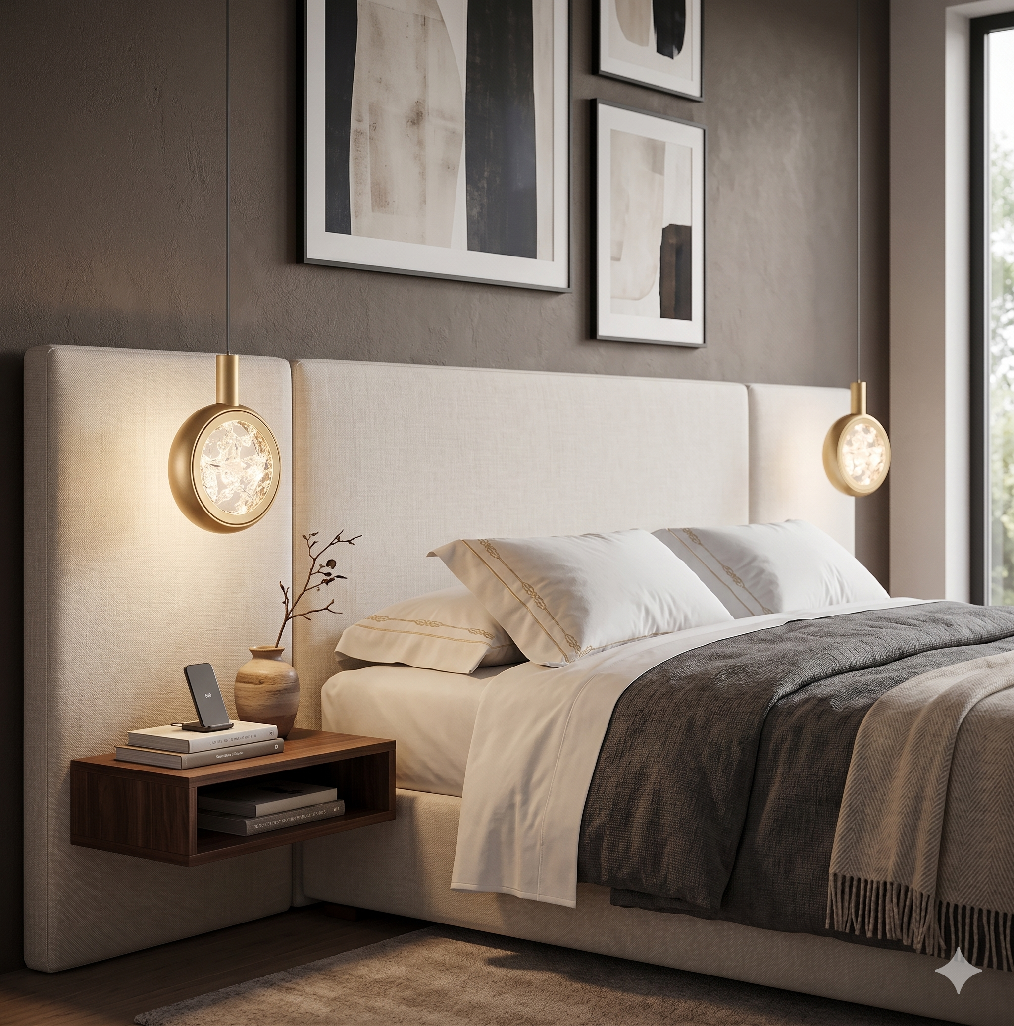 Pendente Cristal Led Dourado/Preto