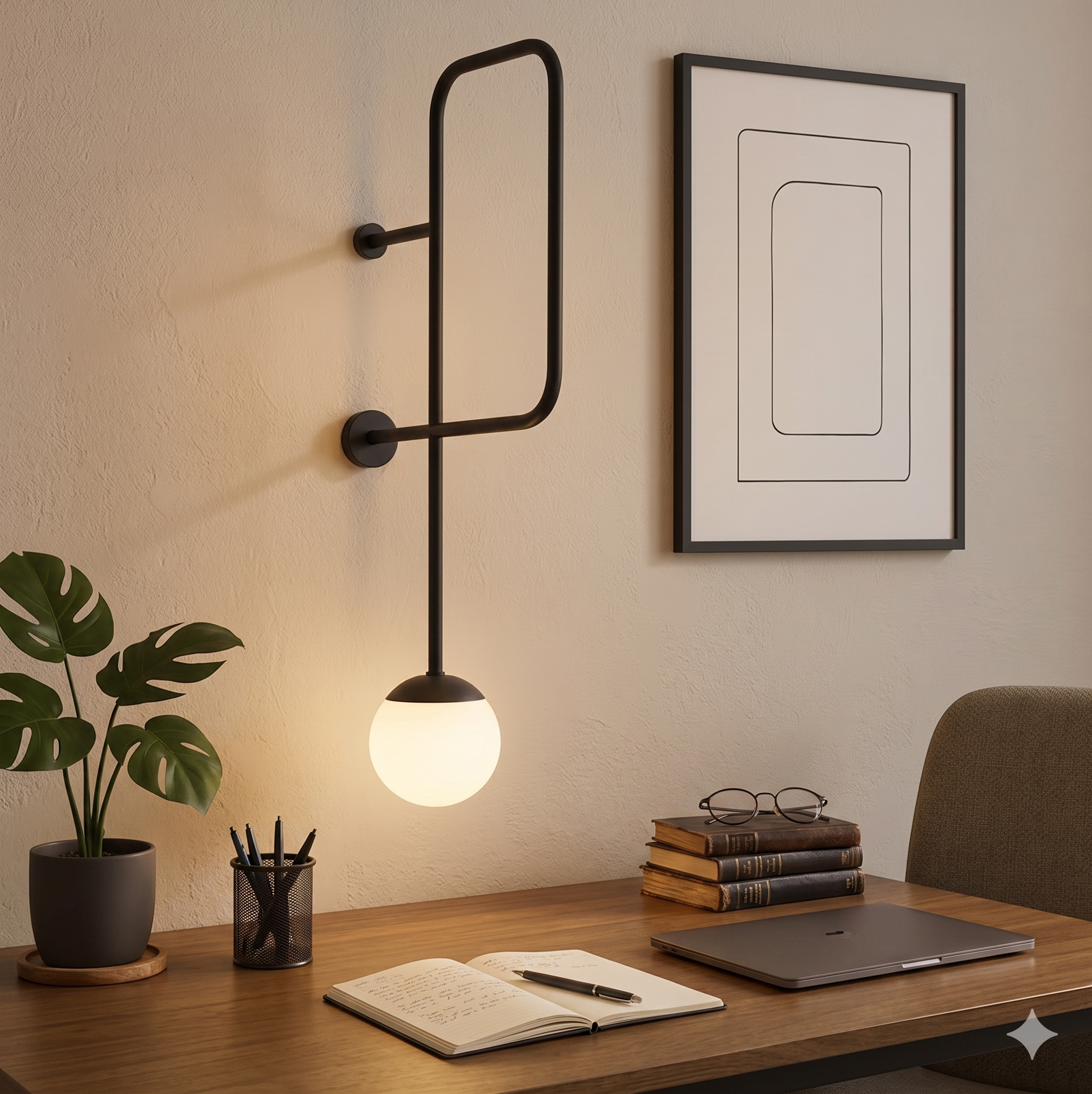 Arandela Moderna Preta